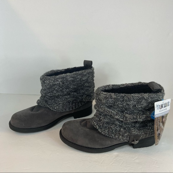 Muk Luks Grey Marl Patrice Ankle Boots 